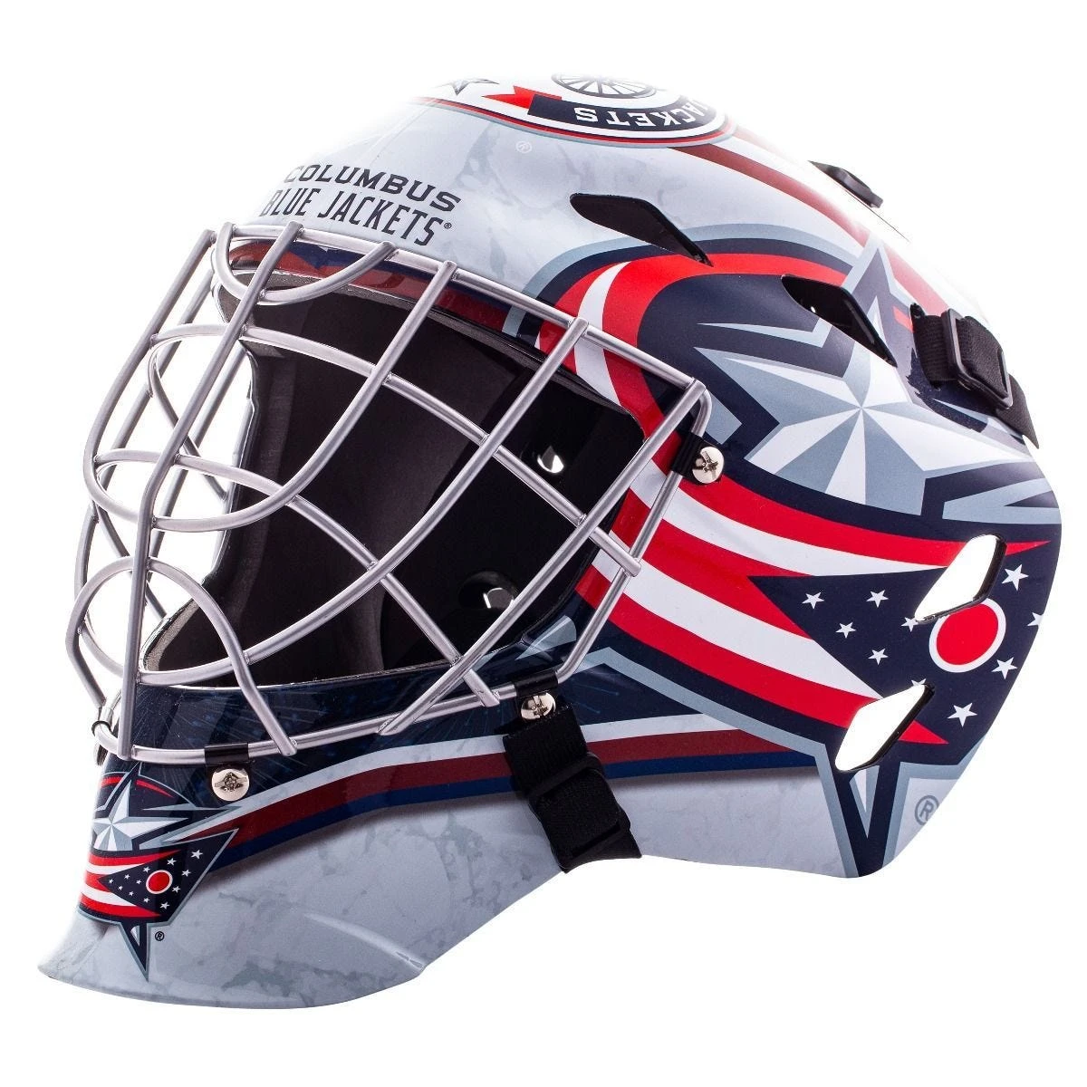 Columbus Blue Jackets Franklin GFM 1500 Goalie Face Mask 3 Columbus Blue Jackets Franklin GFM 1500 Goalie Face Mask