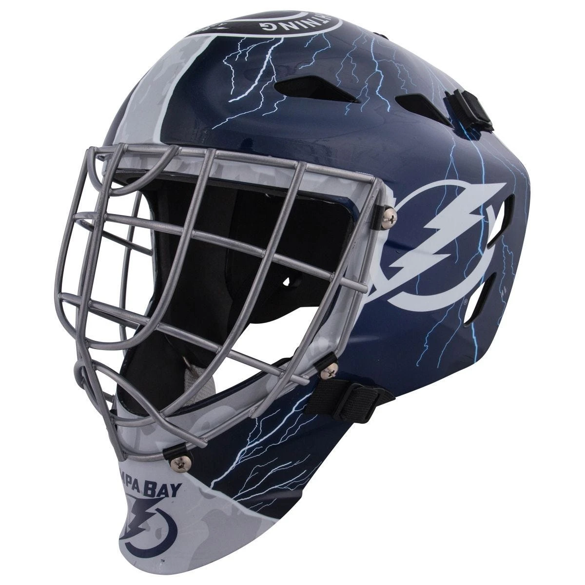 Tampa Bay Lightning Franklin GFM 1500 Goalie Face Mask 3 Tampa Bay Lightning Franklin GFM 1500 Goalie Face Mask